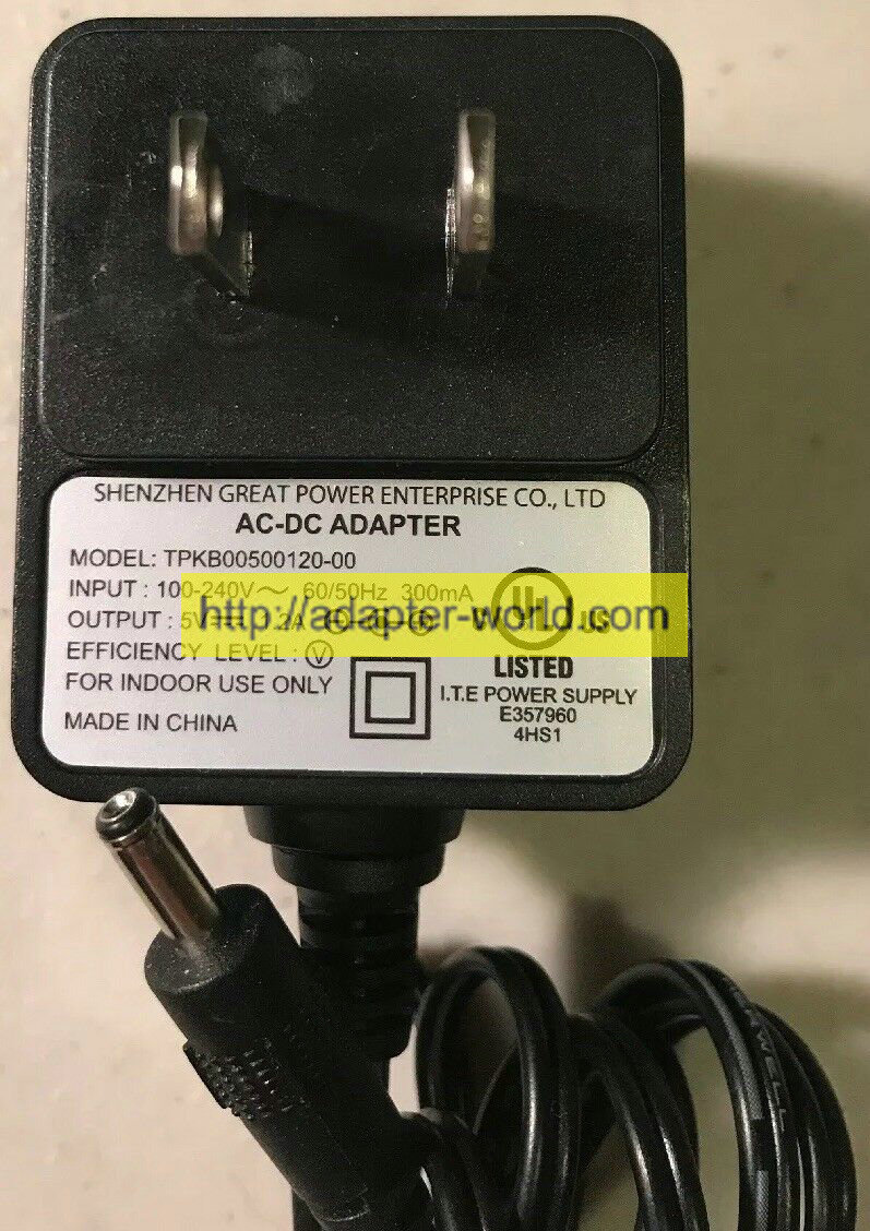 *100% Brand NEW* Great Power Enterprise 5V TPKB00500120-00 AC DC ADAPTER Tested! Free shipping!